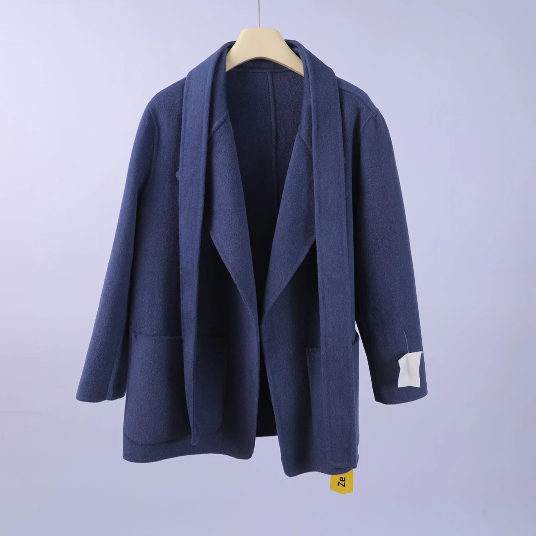 D-017 高段位奢品！100%羊毛！秋冬女士舒适简约休闲短款毛呢大衣