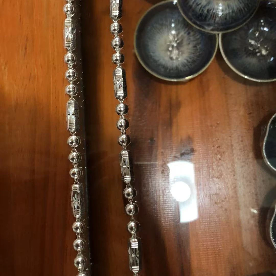 链子足银 纯银气质男士项链999