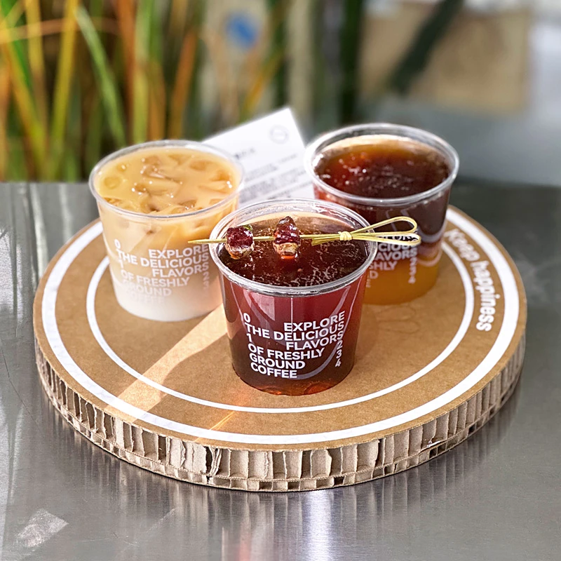 网红咖啡店瓦楞纸奶茶杯托盘蜂窝纸杯托一次性创意高级感杯垫