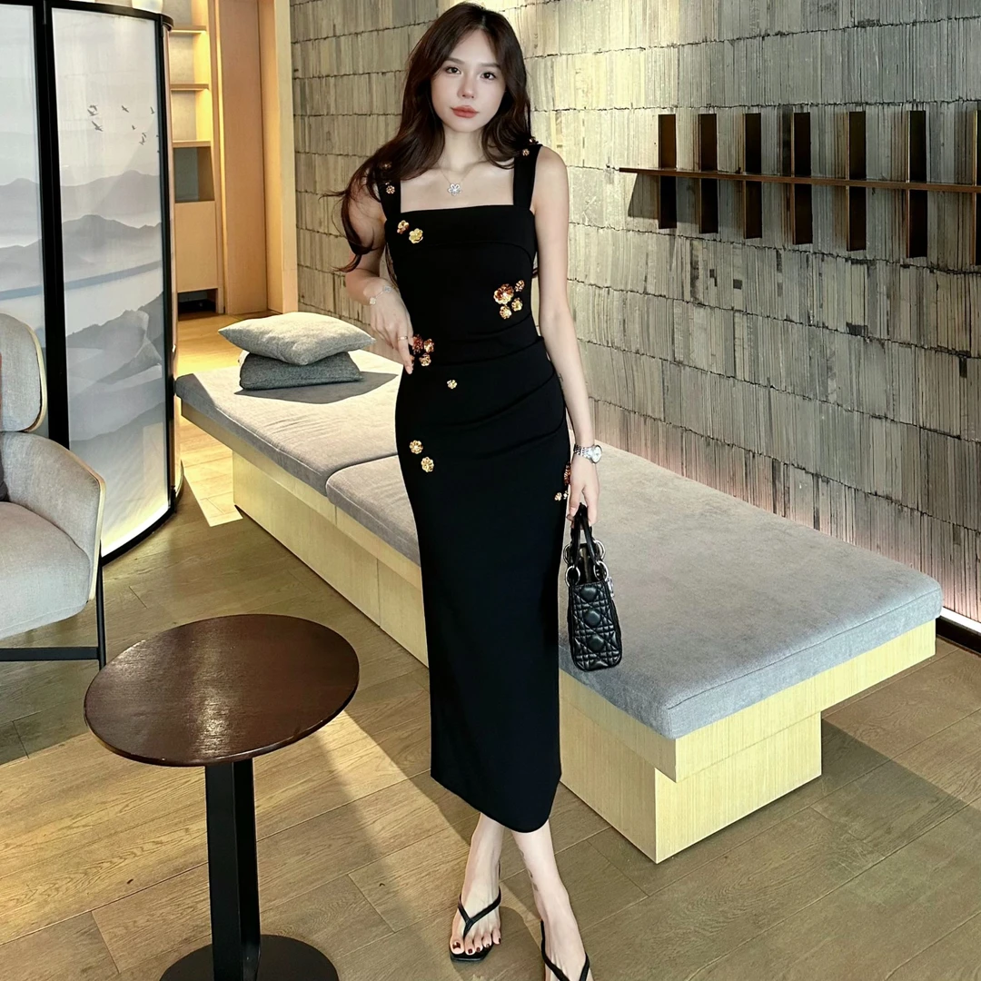 【田姜女装 】高品质重工钉花连衣裙