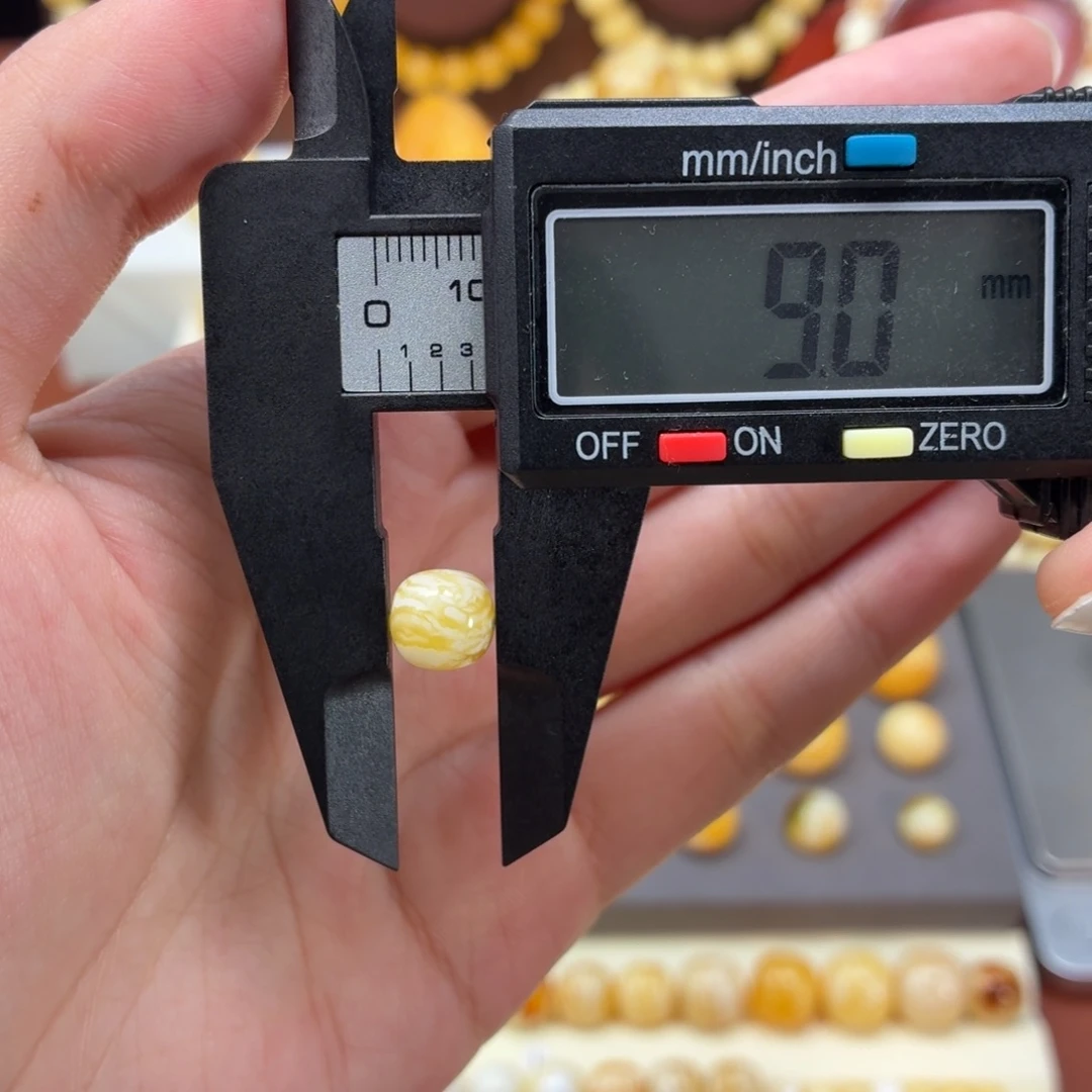 琥珀未镶嵌裸石俄料虎皮纹老型9mm