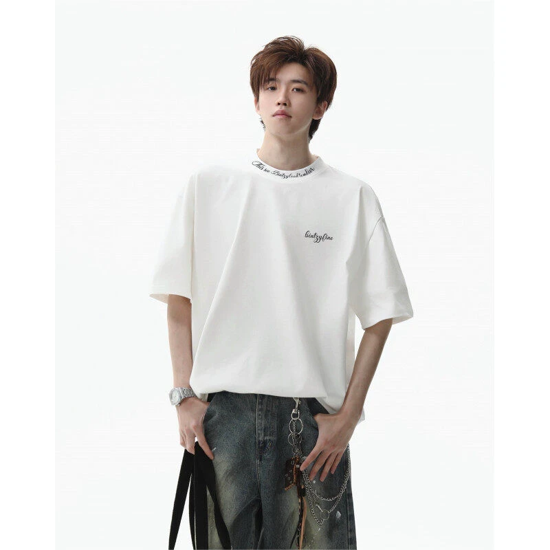 纯棉260g重磅潮流印花短袖男女设计感高街圆领T恤宽松百搭休闲