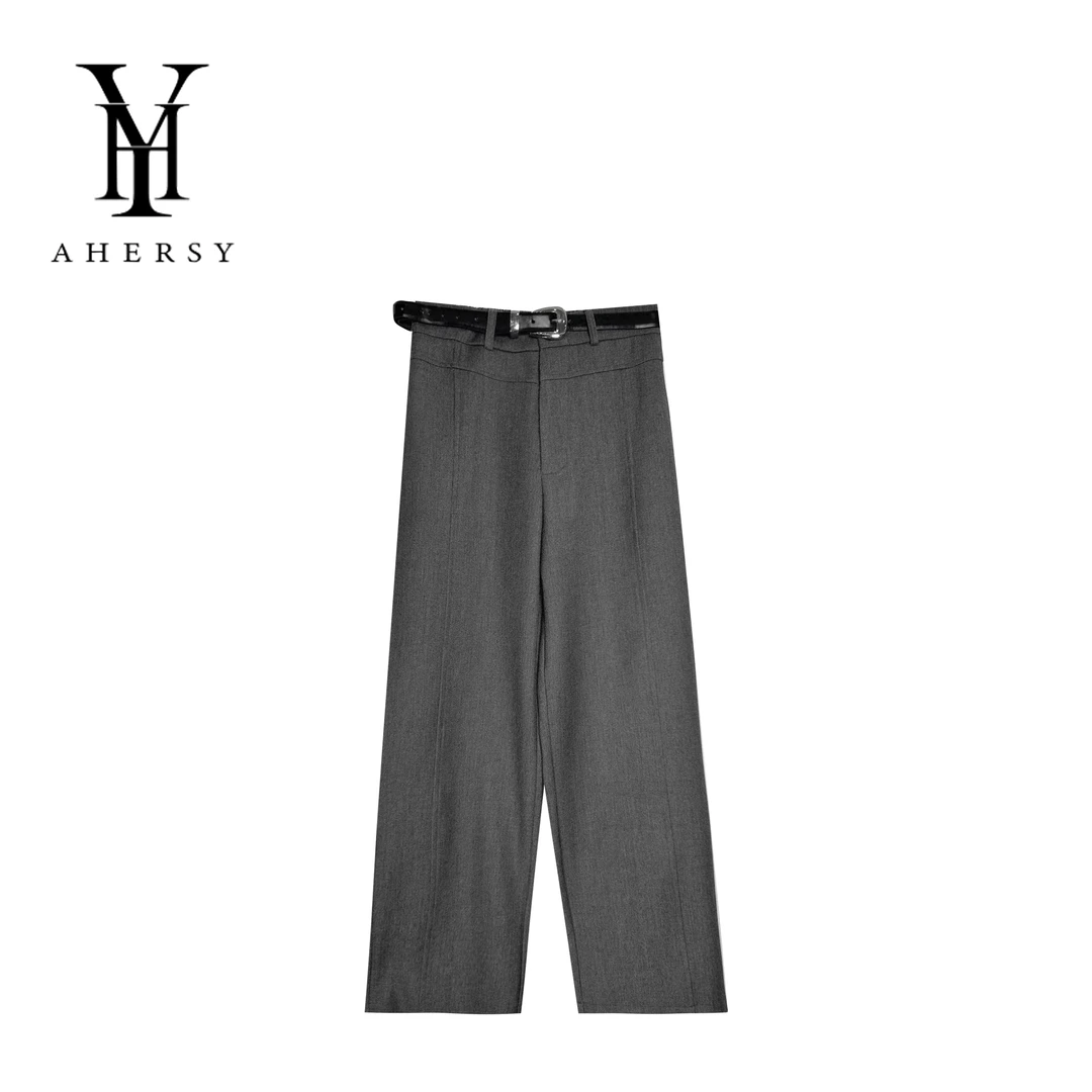 AHERSY-休闲C36百搭阔腿裤宽松时尚高腰西装长裤B267