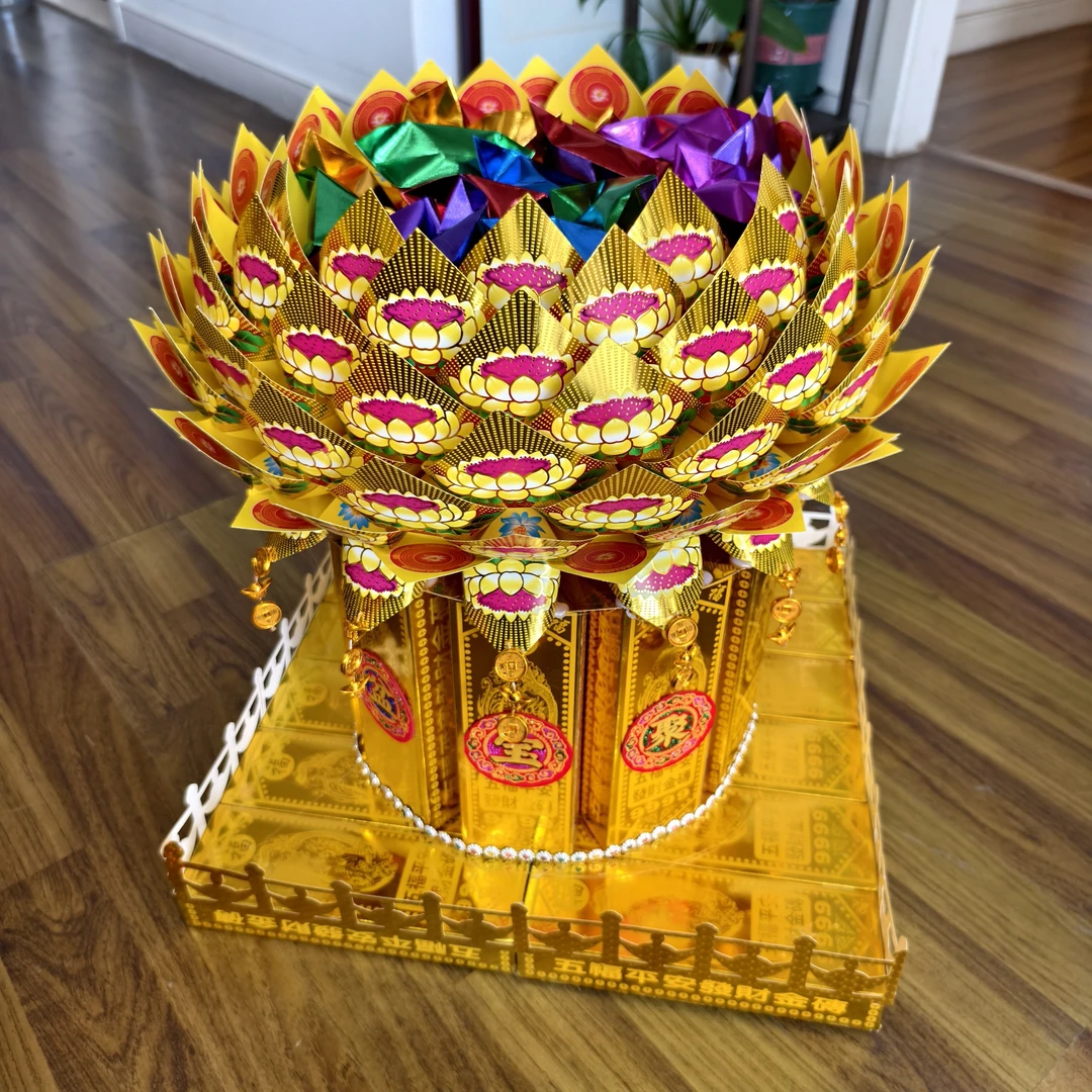 顺心莲花片聚宝盆材料包装饰陈设摆件
