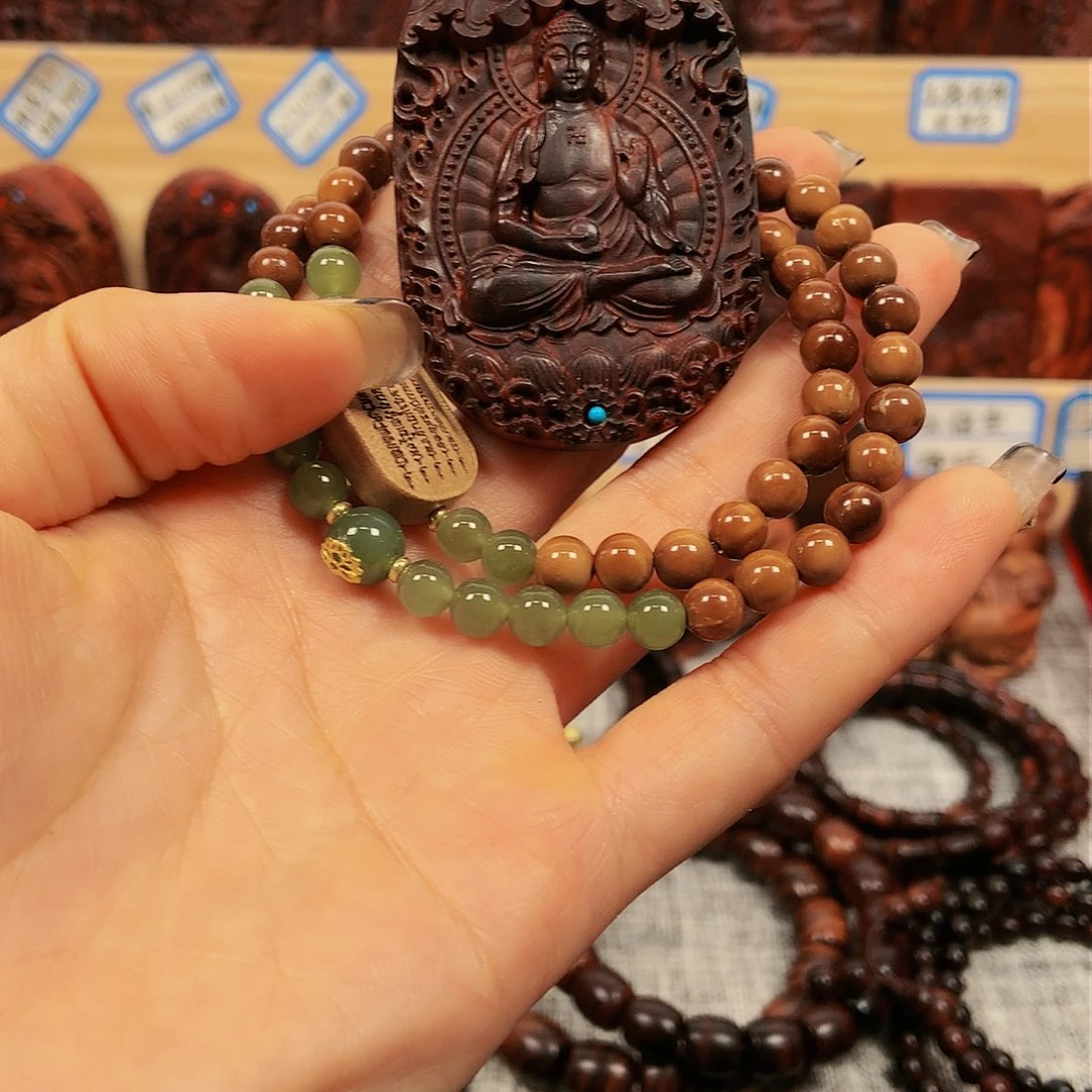 黄花梨/降香黄檀专****师库克手链+糠梨大日如来