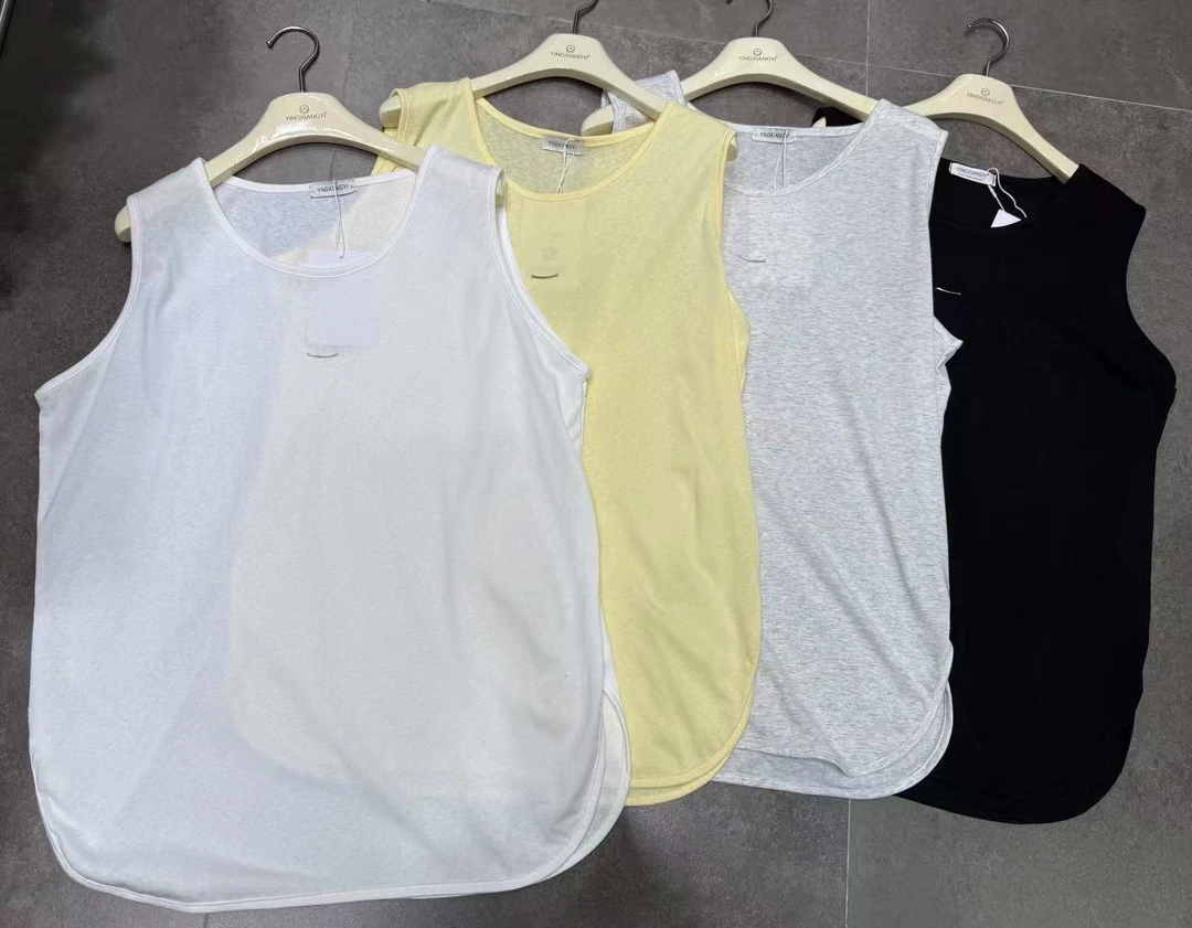 雪花棉锁骨领背心夏季简约