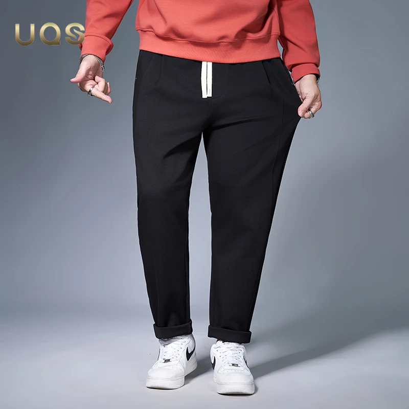 春秋男士大码宽松卫裤日常休闲百搭直筒裤运动通勤宽松舒适亲肤款