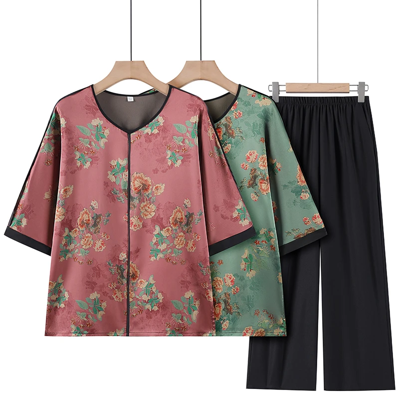 时尚中国风新京派中老年服饰中老年女装衬衫夏装宽松大码老人