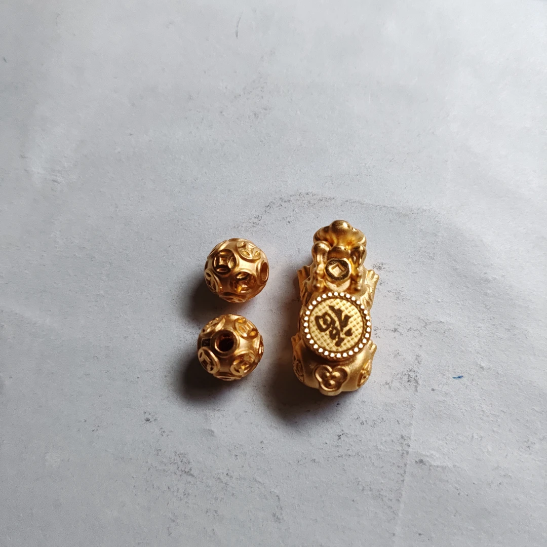金元宝足金999貔貅珠子首饰