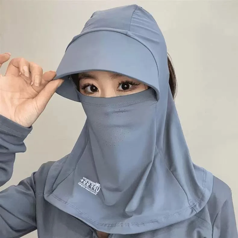 冰丝防晒帽子遮脸面罩遮阳帽夏季防紫外线骑车户外护颈CH061