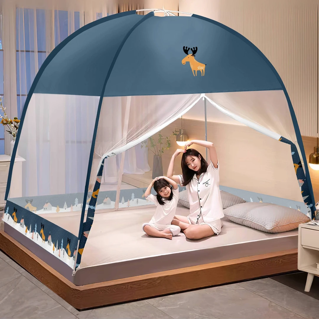 新款防尘顶蚊帐家用卧室1.8米床加厚密拉链式蚊帐双人1.2m宿舍