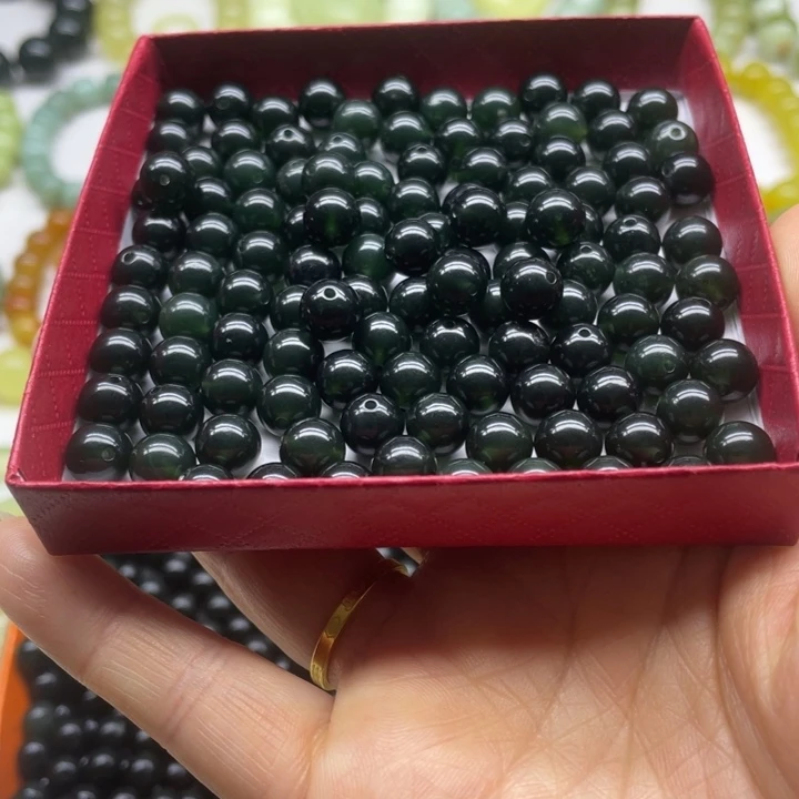 蛇纹石玉108粒未镶嵌嘎*脆