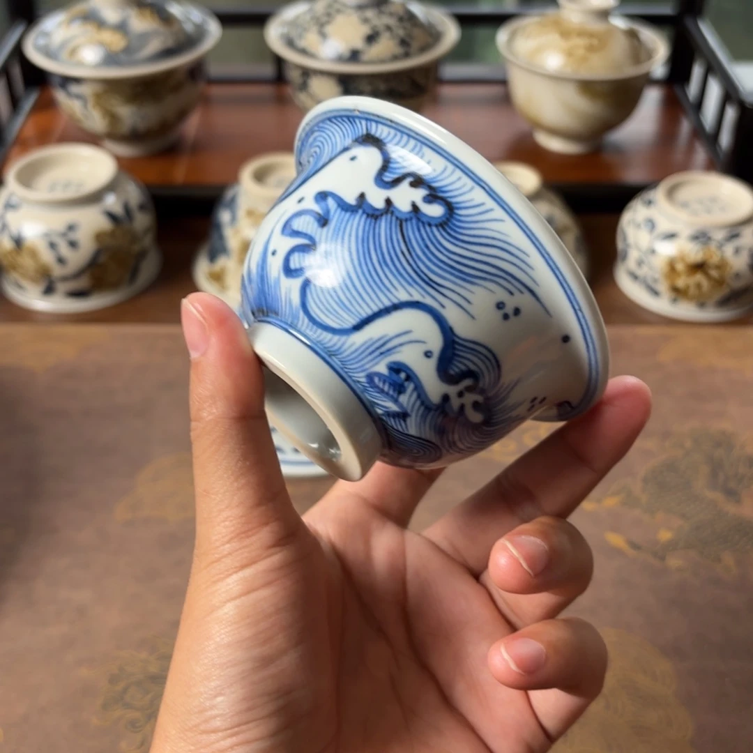 摆件景德镇手绘茶器瑕疵