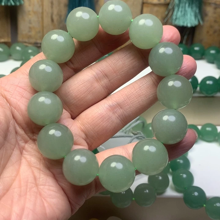 0***得石英质玉未镶嵌手链东陵玉珠子手链圆