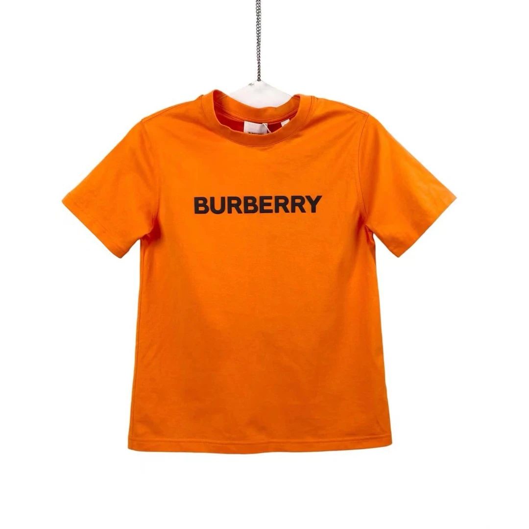 未使用 BURBERRY/博柏利 aa一一八七 棉 logo印花橘色T恤 XXS