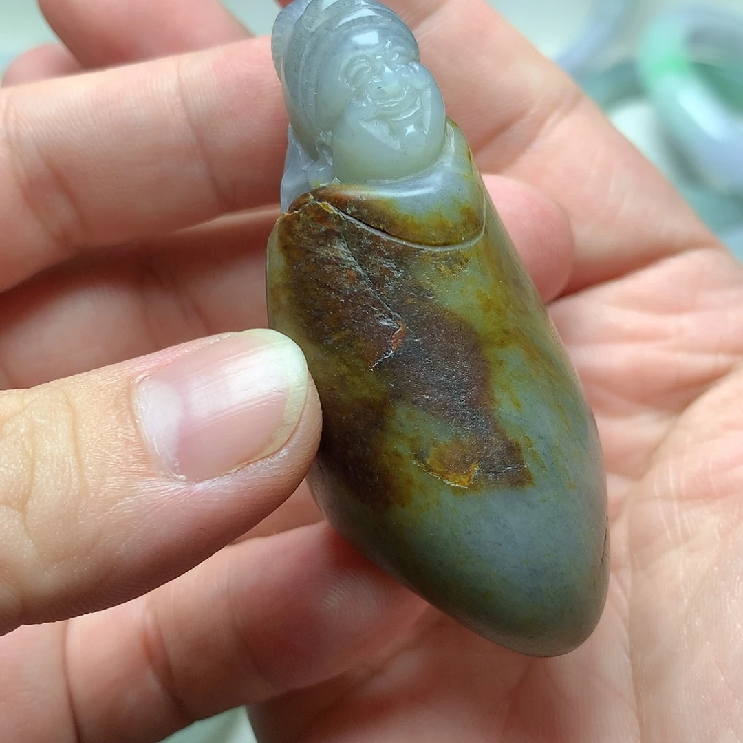 颈饰未镶嵌和田玉籽财神