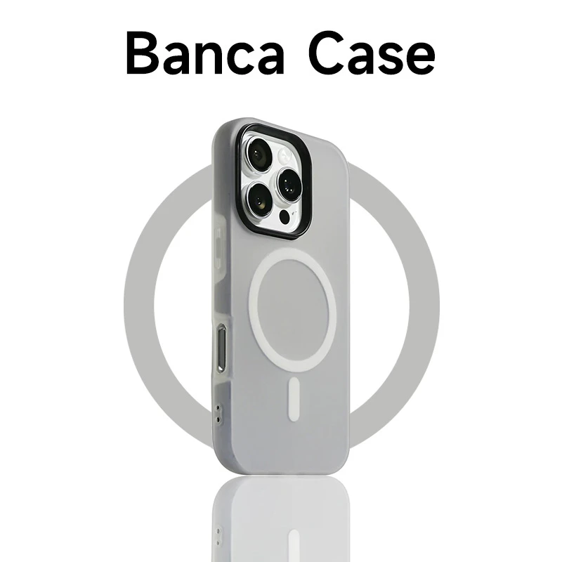 BANCA肤感磁吸果冻壳适用苹果16/15/13promax手机壳华为P70小米14