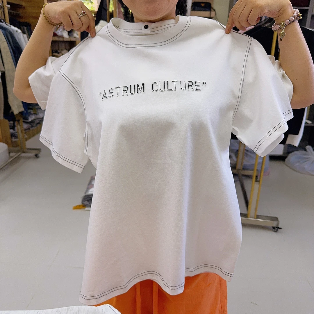 2501 男款重磅字母明线半袖