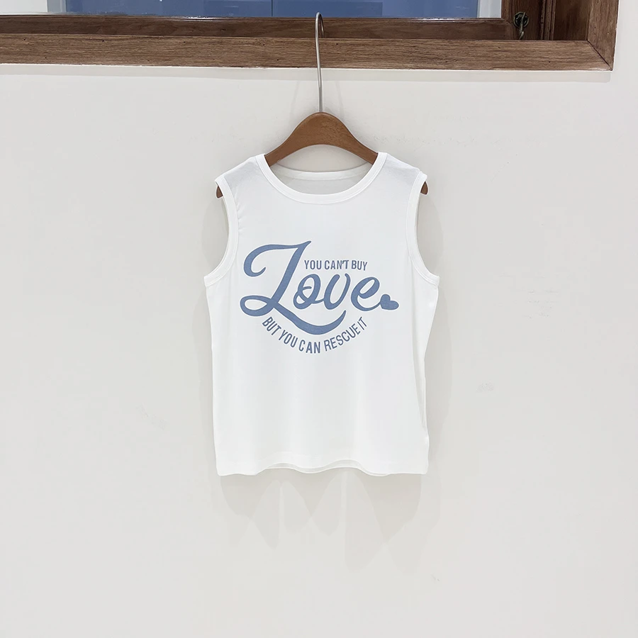 夏季女大童休闲背心时尚显瘦百搭减龄T恤-SU464