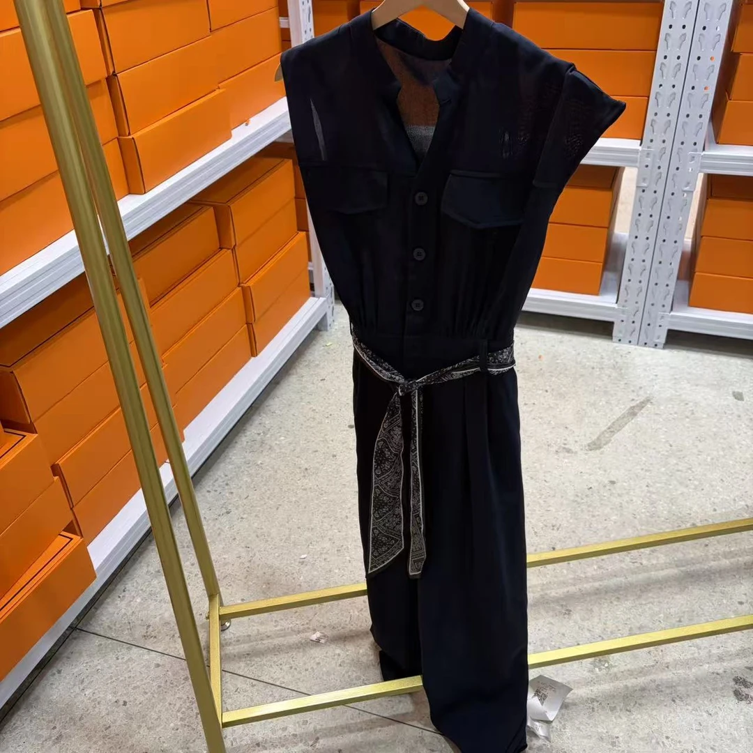 背带高腰休闲风收腰夏季个性短袖连衣裙RRA38