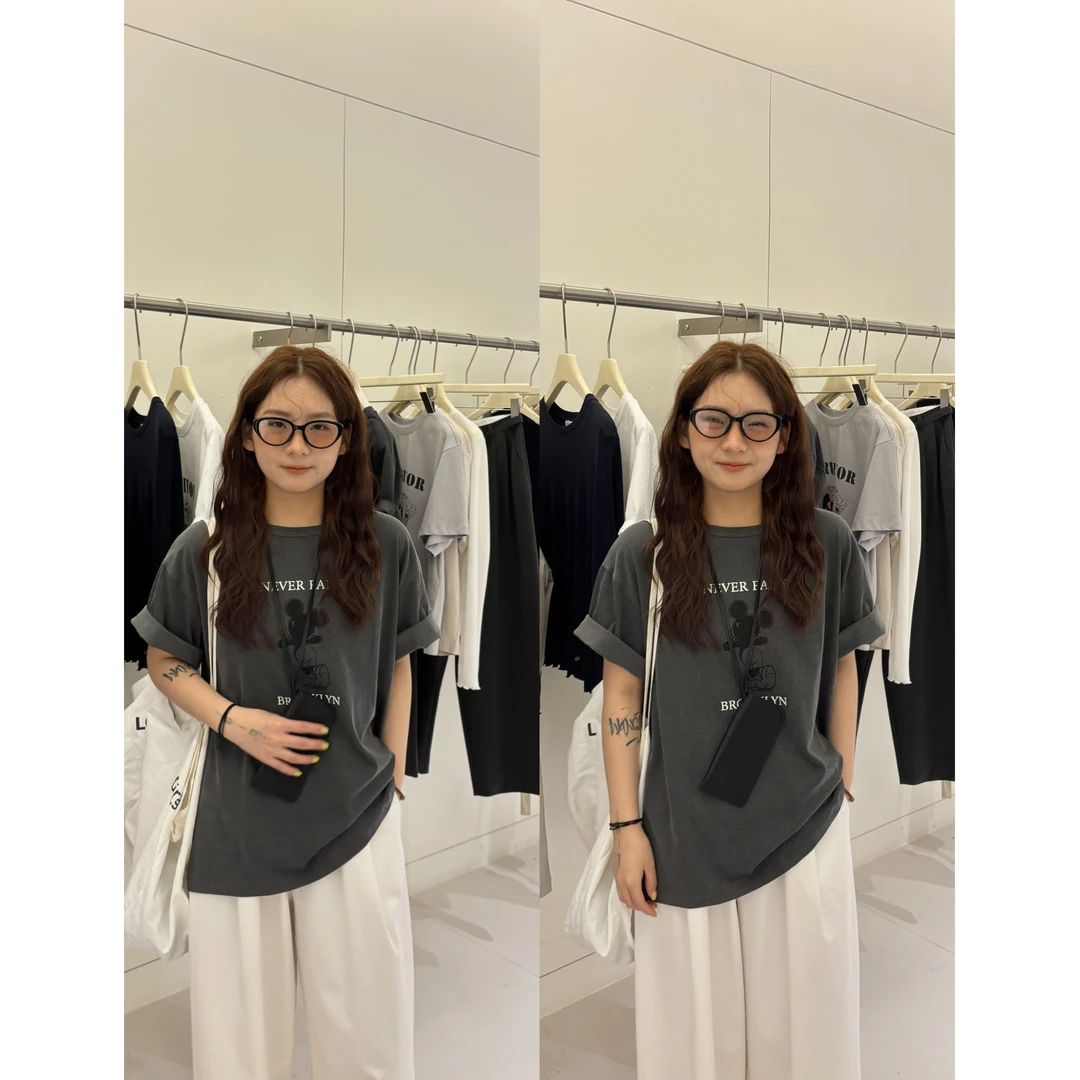 J-66162#【泡菜国定制面料】真的好喜欢这件“奇奇”短袖T恤~