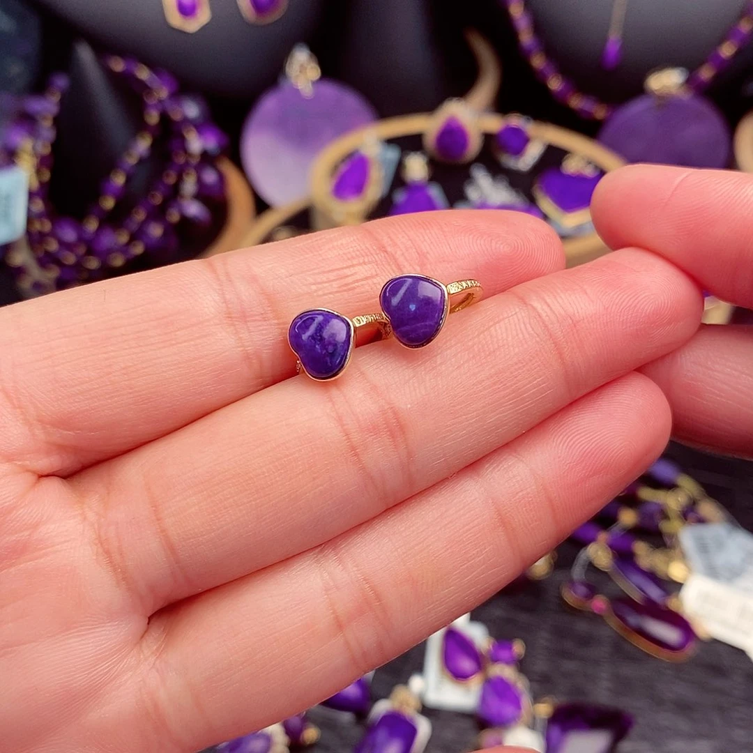 苏纪石（舒俱来）耳饰18K金镶嵌