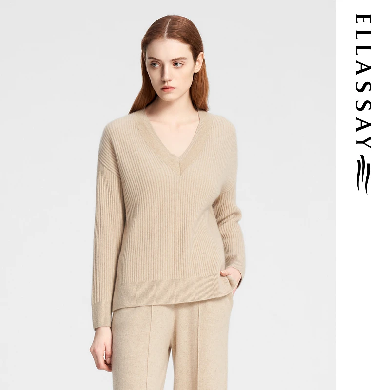 【粉丝专享】歌力思秋冬山羊绒V领针织衫女EWE354M08100
