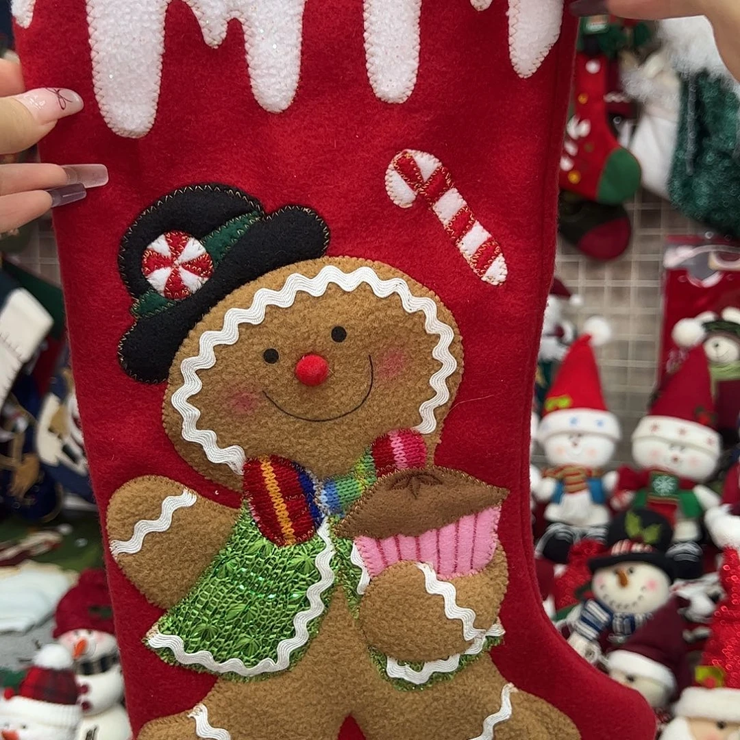 圣诞袜子姜饼人挂件