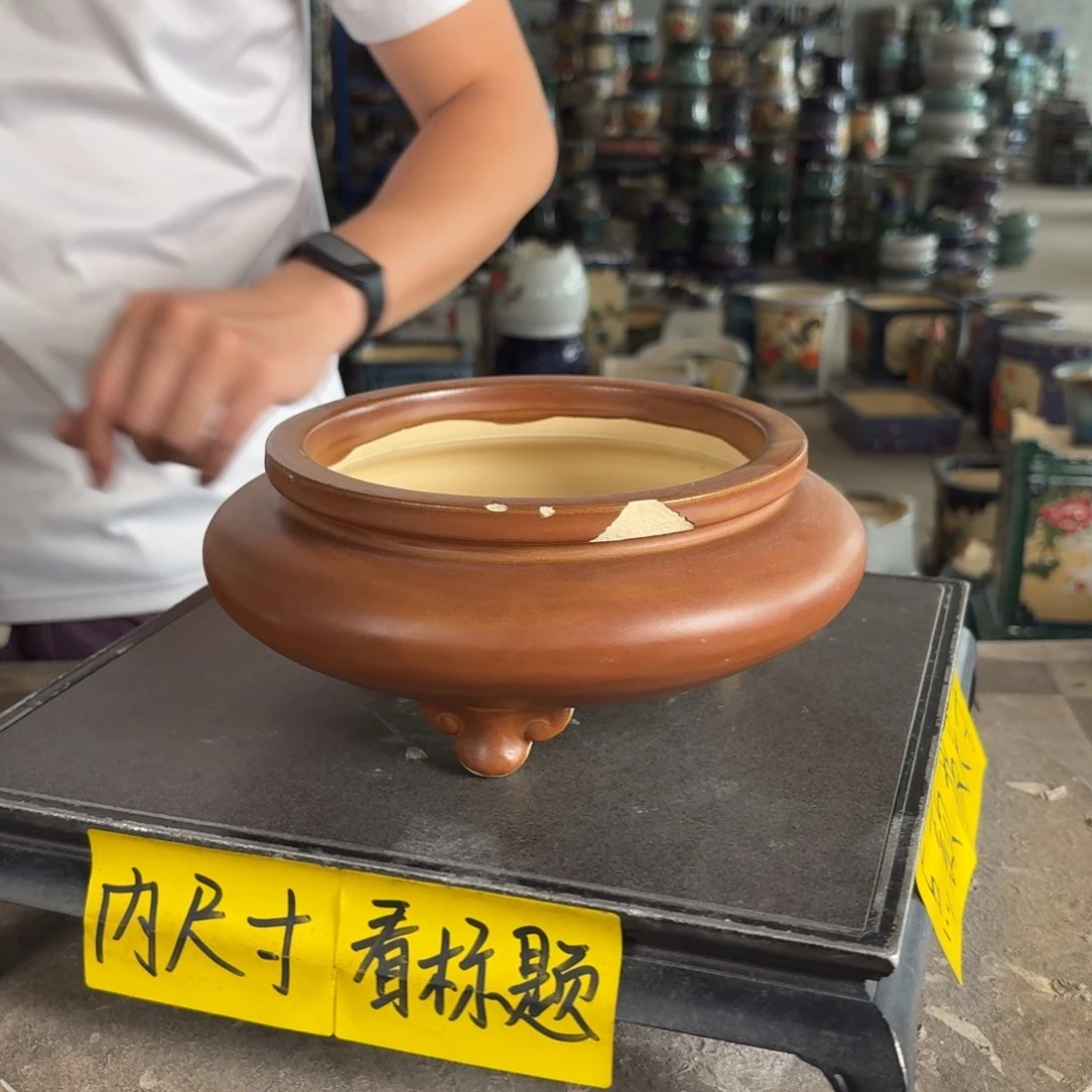 一风堂石湾花盆 瑕疵磕碰 内口15*5