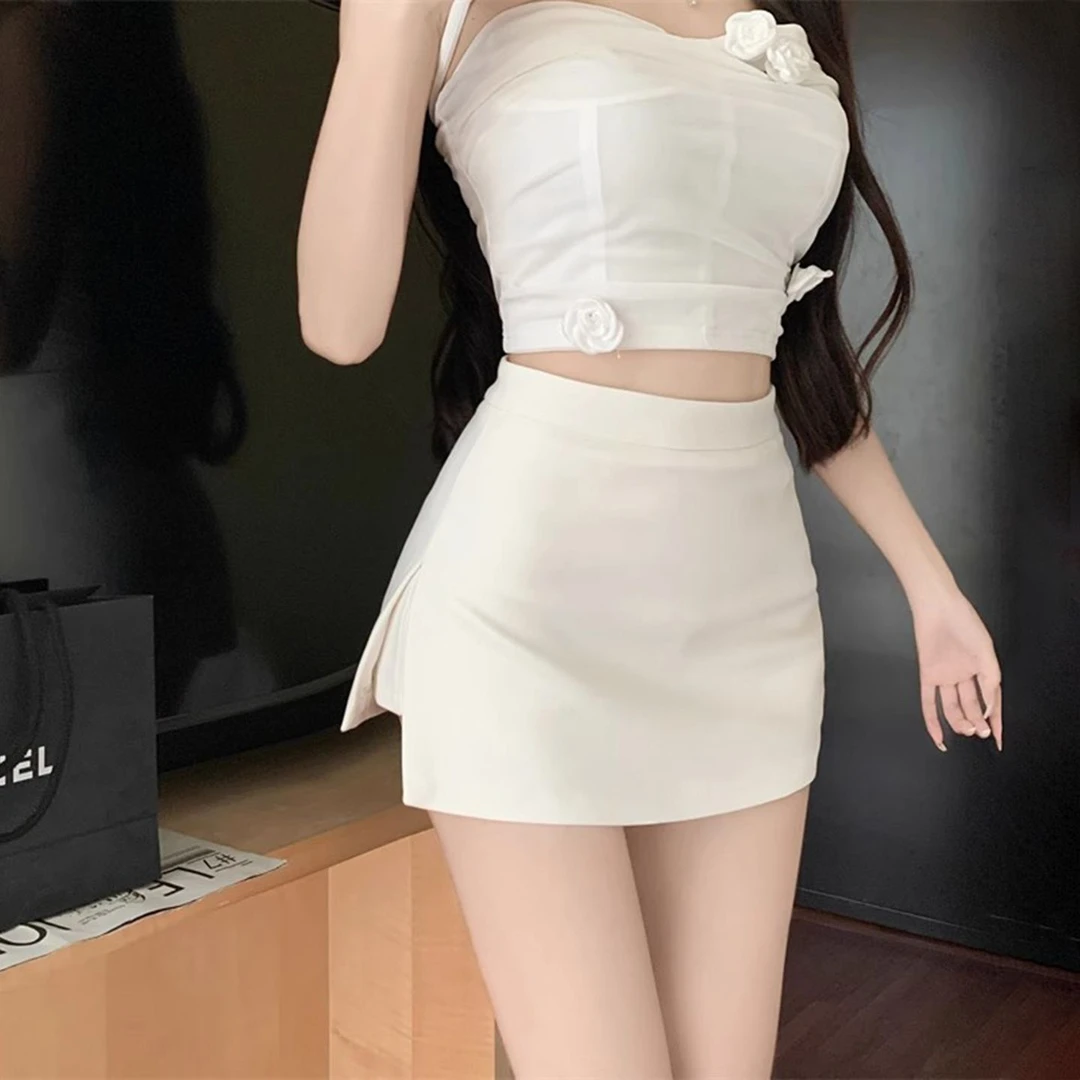 西装半身裙夏季2025新款高腰a字裙侧开叉包臀裤裙辣妹百搭短裙裤