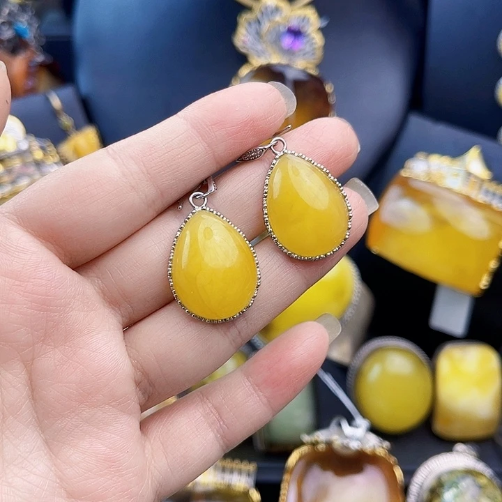 琥珀银S925镶嵌裸石