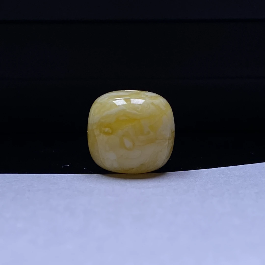 琥珀蜜蜡金瓷白花虎皮精品老型单珠配饰12.4mm