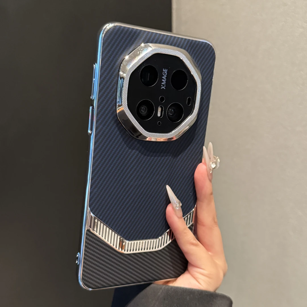 【高品质】适用碳纤纹电镀金属镜头华为Mate70RS非凡大师电镀手机壳