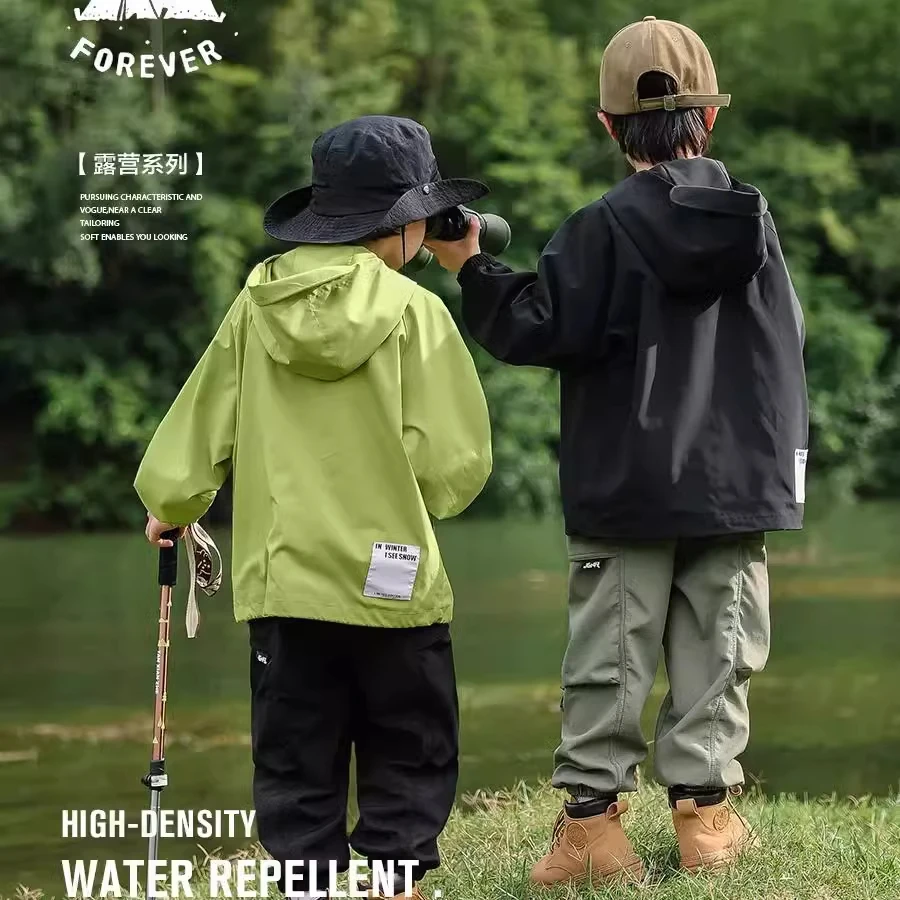 【24小时发货】儿童春秋冲锋衣外套2025新款防水户外男童外穿上衣