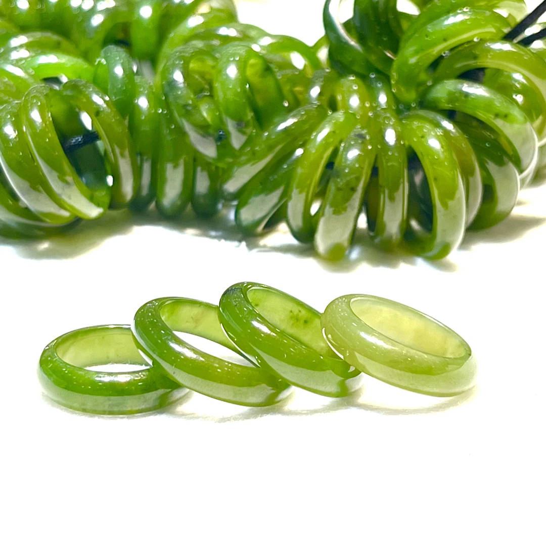 |和和美玉|牛油果 碧玉戒圈 天然和田玉 绿黄色戒指 多样性发其一