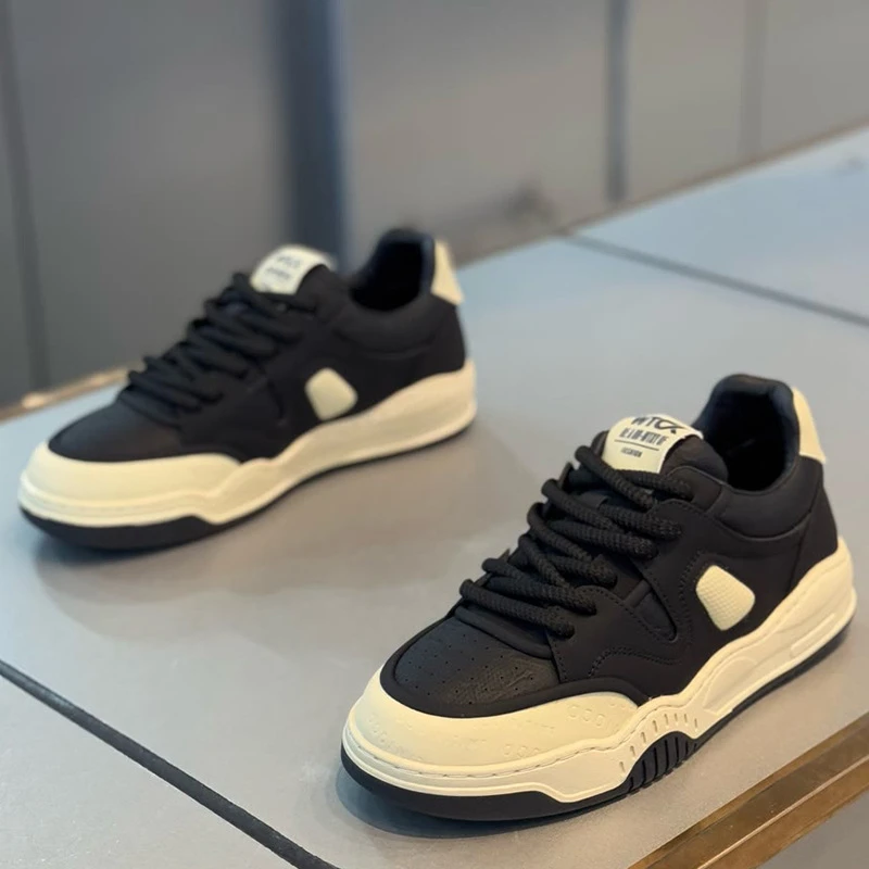 玛古芭男鞋时尚百搭板鞋软底低帮皮面韩版休闲鞋透气潮流轻奢潮鞋