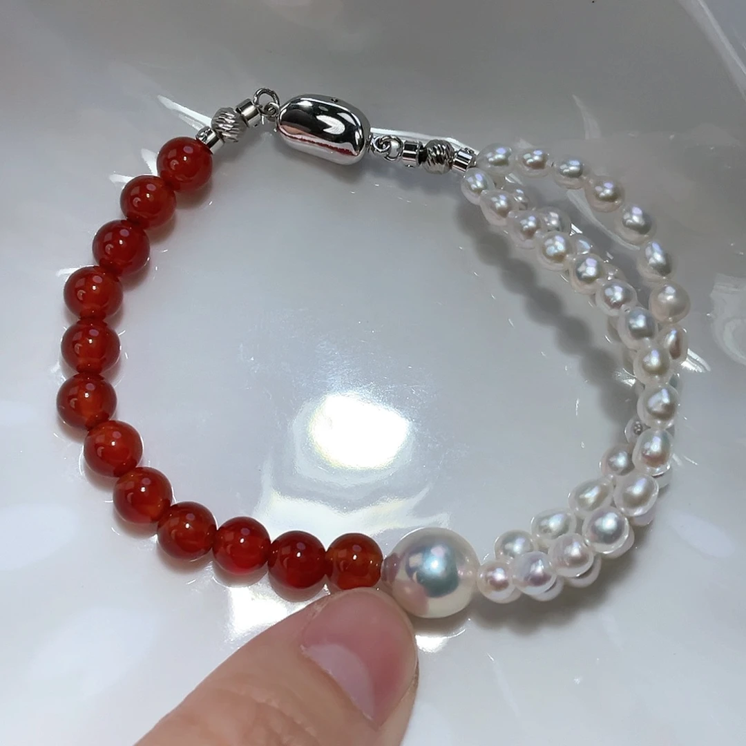 淡水珍珠手绳银S925镶嵌2