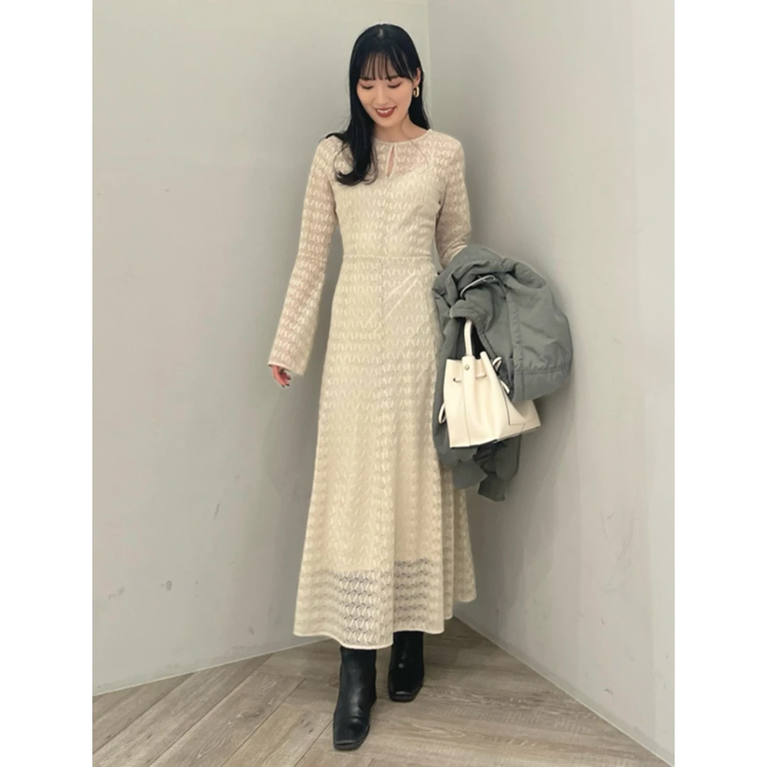 【MonTendre】 春季新款 F 欧若风前后两穿重工洋气蕾丝系带千金连