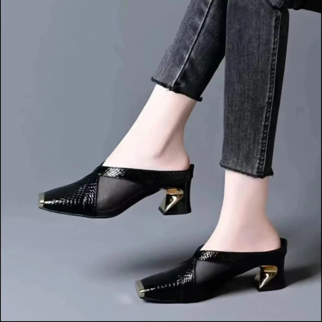 2025年凉拖鞋高跟鞋气质时尚休闲百搭高跟拖鞋