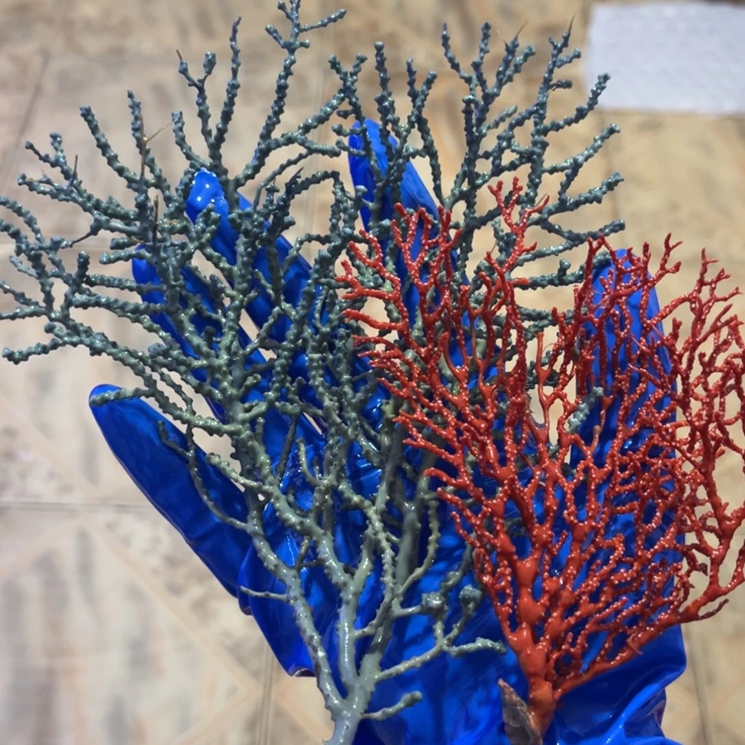 天***司奶嘴海葵红海树加蓝海树基座