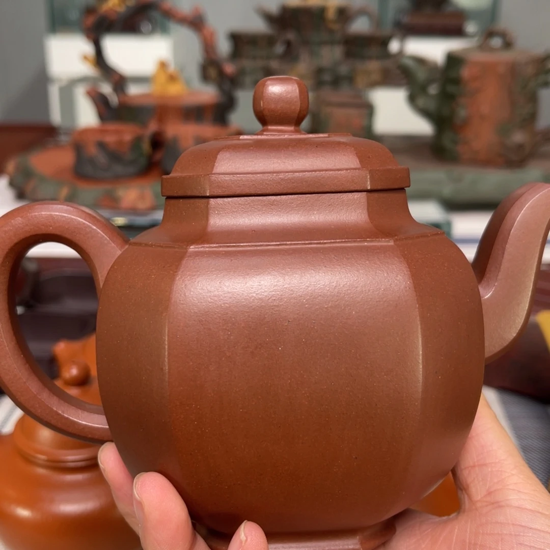 静***源紫砂茶壶底槽清放漏光素