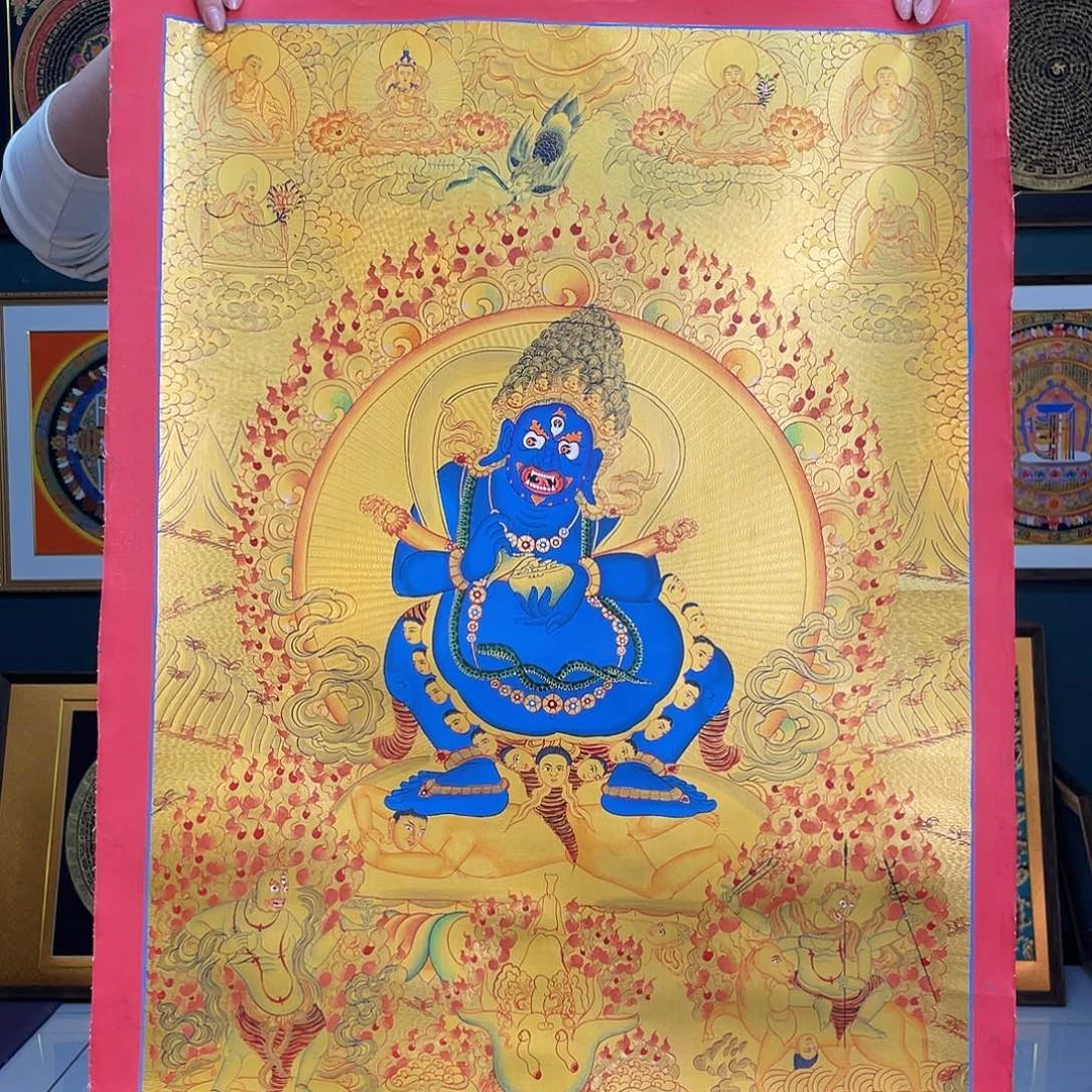 卷轴画宝帐怙主金箔唐卡