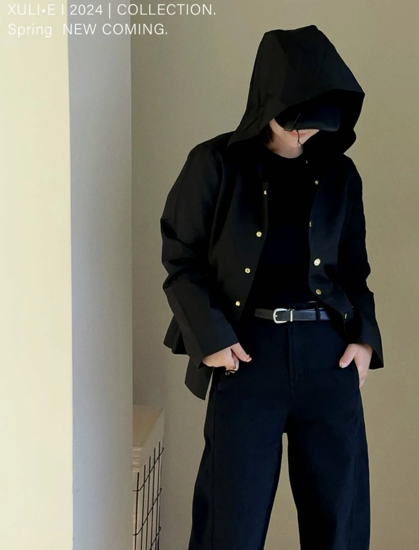 XULI'S EPOCH金扣戴帽收腰外套·14526·发回拉黑
