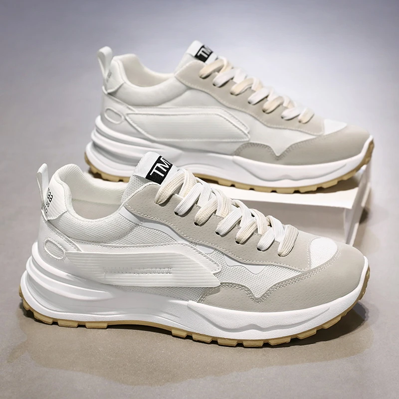 秋冬季新款透气网面小白鞋男士运动鞋韩版百搭休闲老爹鞋男备