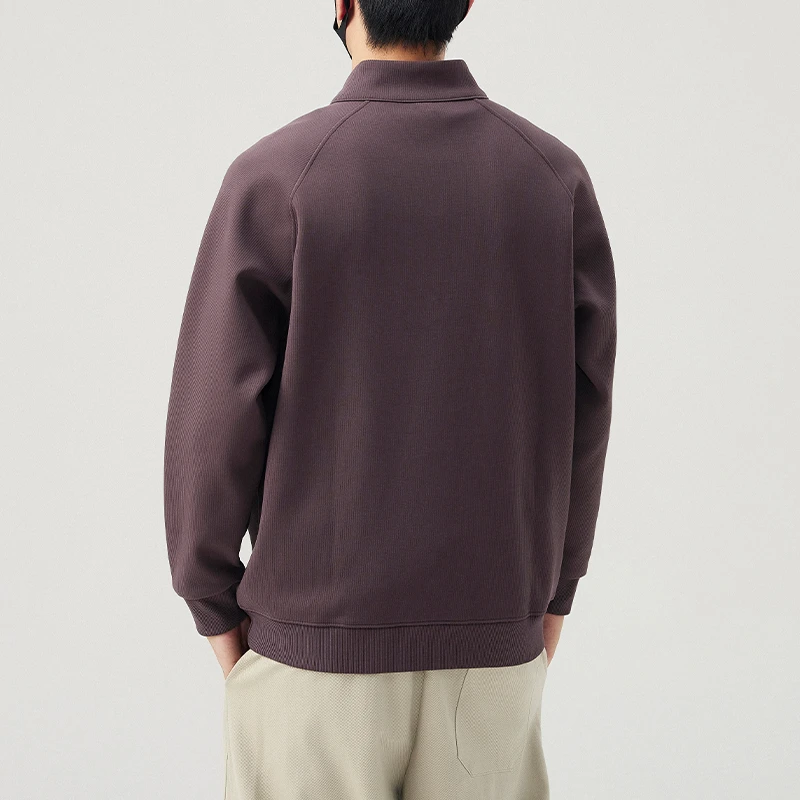 半拉链长袖卫衣秋冬男款秋冬美式休闲秋冬款纯色百搭立领上衣男