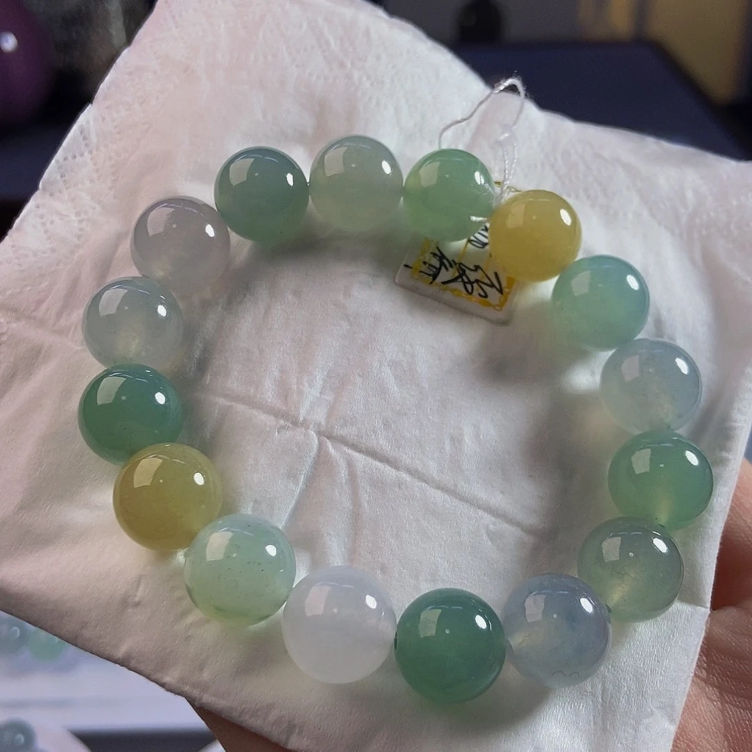 定制翡翠未镶嵌翡翠手串卡12+