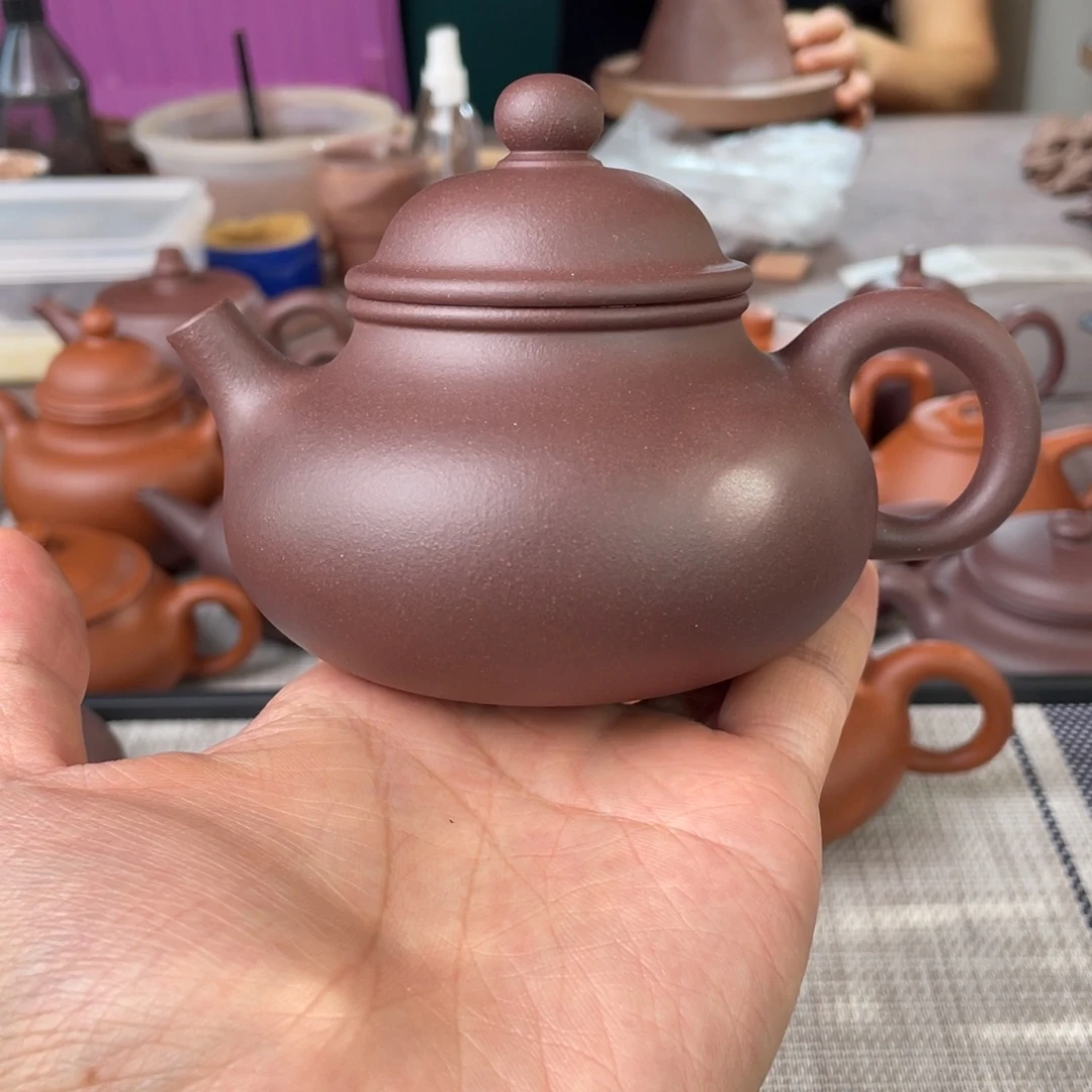 茶壶紫砂半手工老紫泥容天壶220cc