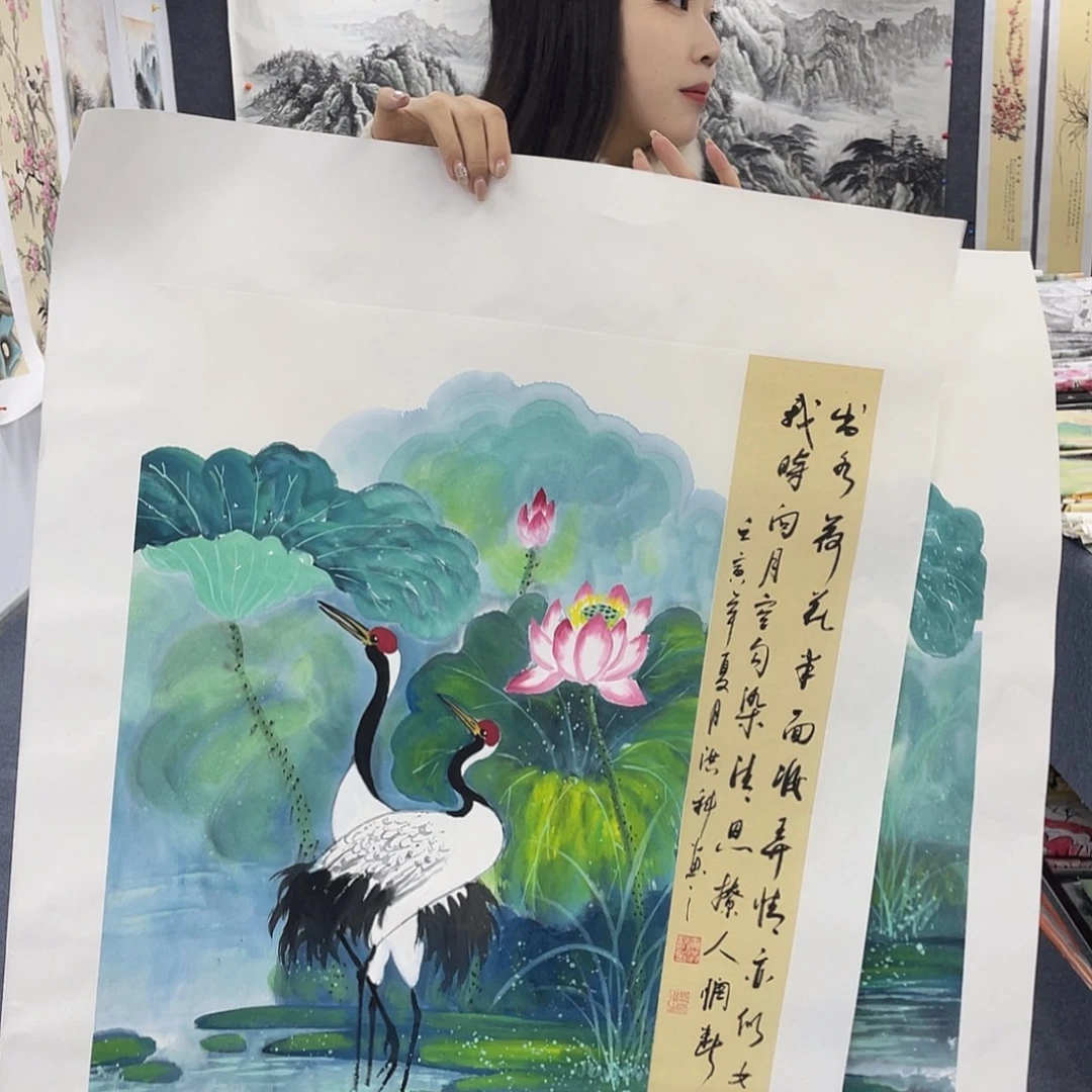 国画作品小姐姐放漏中