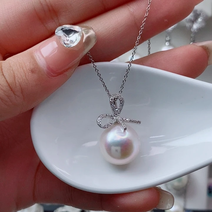 L***g银S925镶嵌吊坠(赠链)淡水珍珠