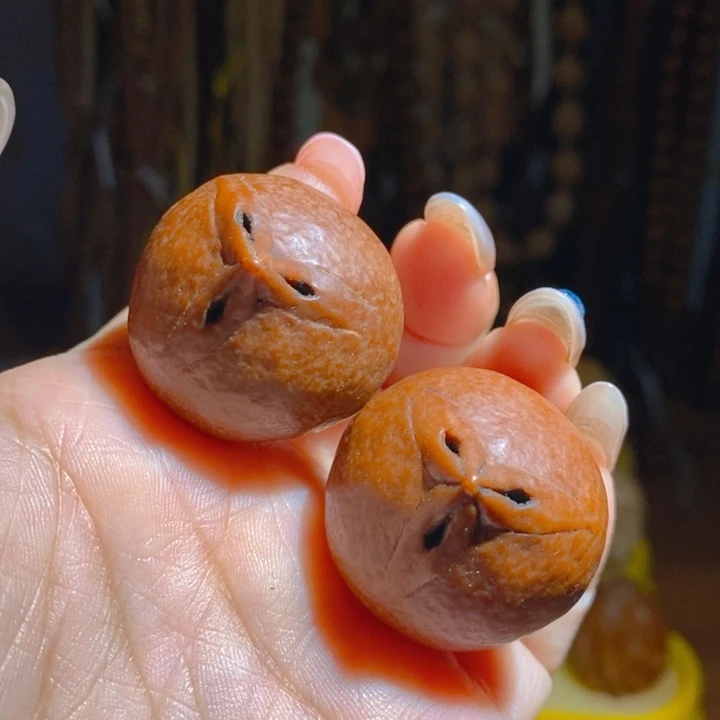 野生矮桩灯笼核把件